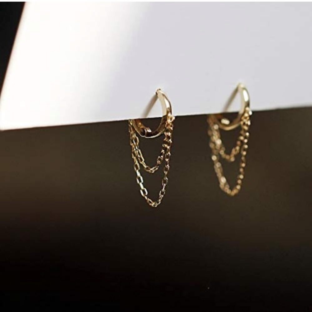 Gold Punk Dangle Earrings